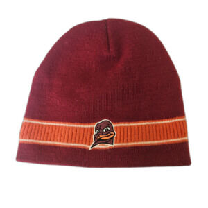 Virgina Tech Beanie VT Collegiate Licensed Maroon and Orange